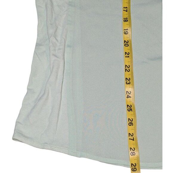 Calvin Klein Women's Mint Green Button-Up Blouse Roll Tab Sleeve Chest Pocket XL - Picture 7 of 12